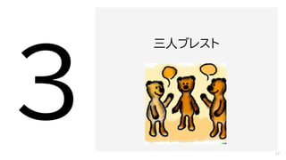 三人ブレスト
13
 