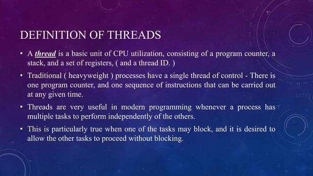 Operating system: threads(mulithreading,benefits of threads, types of ...