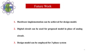 32
Future Work
1. Hardware implementation can be achieved for design model.
2. Digital circuit can be used for proposed mo...