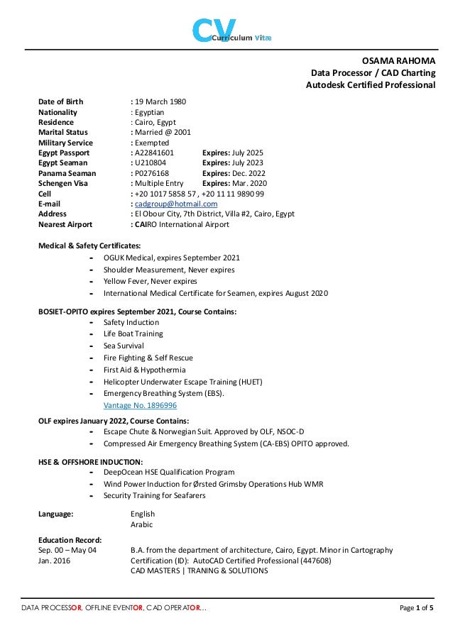 Osama Rahoma Cv
