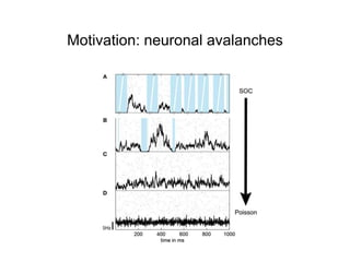 Motivation: neuronal avalanches
 