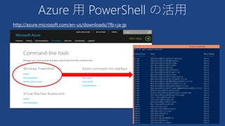 Azure 用 PowerShell の活用
http://azure.microsoft.com/en-us/downloads/?fb=ja-jp
 