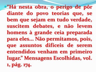 “Que o Santuário da nova aliança é o tabernáculo de Deus no Céu, do qual Paulo fala em Hebreus 8 e mais adiante, e do qual nosso Senhor, como o Grande sumo-sacerdote, é ministro; que este santuário é o antítipo do tabernáculo Mosaico, e que o ministério sacerdotal de nosso Senhor, associado a isso, é o antítipo do ministério dos sacerdotes judeus da antiga dispensação (Heb. 8:1-5); que este, e não a terra, é o santuário a ser purificado no final dos dois mil e trezentos dias, a qual é denominada esta purificação, sendo neste caso, como na figura, simplesmente a entrada do sumo-sacerdote no lugar santíssimo, para finalizar o ministério através da obra de expiação e eliminação dos pecados dos crentes que se encontram no santuário (Atos 3:19), e ocupa um breve, mas indefinido período no primeiro compartimento (Levítico 16; Heb. 9:22, 23); e que este trabalho é o antítipo, iniciando em 1844, consistindo na atual eliminação dos pecados dos crentes (Atos 4:19), e ocupa um breve e indefinido espaço de tempo, até à sua conclusão, no qual o período de graça para o mundo será finalizado, e o segundo advento de Cristo chegará. 