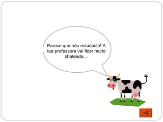 Parece que não estudaste! A tua professora vai ficar muito chateada… 