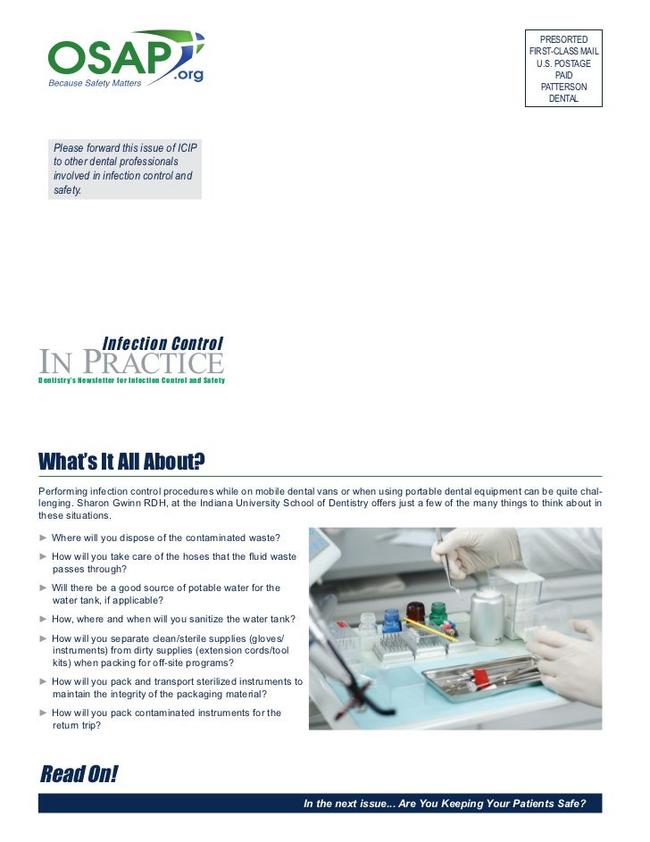 OSAP Infection Control In Practice Newsletter