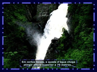 Em certos locais, a queda d’água chega atingir altura superior a 70 metros... 