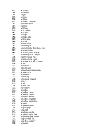 730. tcc internet
731. tcc intranet
732. tcc job
733. tcc jobs
734. tcc library
735. tcc library database
736. tcc library hours
737. tcc loan
738. tcc loans
739. tcc locations
740. tcc log in
741. tcc login
742. tcc login tulsa
743. tcc logistica
744. tcc map
745. tcc mecanica
746. tcc monografia
747. tcc monografia dissertação tese
748. tcc monografias
749. tcc monografias artigos
750. tcc monografias e artigos
751. tcc motorcycle class
752. tcc motorcycle course
753. tcc motorcycle safety course
754. tcc ne
755. tcc norfolk
756. tcc northeast
757. tcc northeast campus map
758. tcc northwest
759. tcc number
760. tcc nursing
761. tcc nursing program
762. tcc nw
763. tcc ok
764. tcc one card
765. tcc onecard
766. tcc online
767. tcc online classes
768. tcc online courses
769. tcc online degrees
770. tcc online programs
771. tcc online registration
772. tcc pago
773. tcc passo a passo
774. tcc pedagogia
775. tcc penal
776. tcc phone number
777. tcc photography class
778. tcc photography classes
779. tcc placement test
780. tcc police academy
781. tcc portal
 