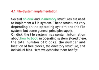 Comprehensive Overview of File-System Implementation and Disk ...