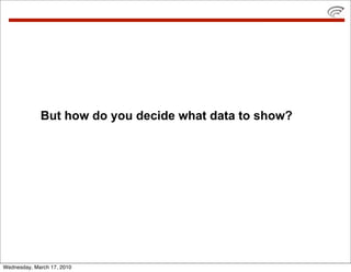 But how do you decide what data to show?




Wednesday, March 17, 2010
 
