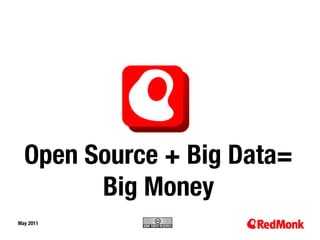 Open Source + Big Data=
       Big Money
May 2011
10.20.2005
 