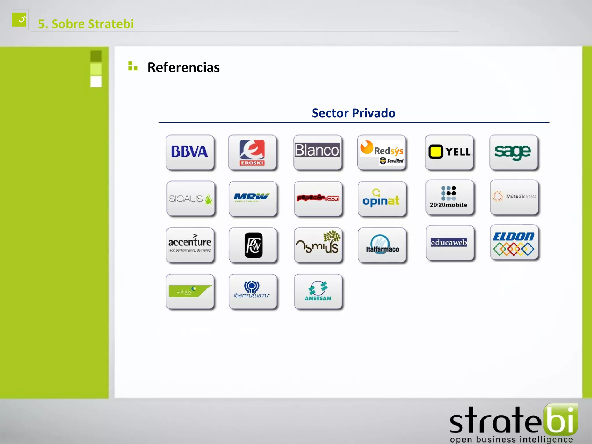 ç   5. Sobre Stratebi


                        Referencias


                                      Sector Privado
 