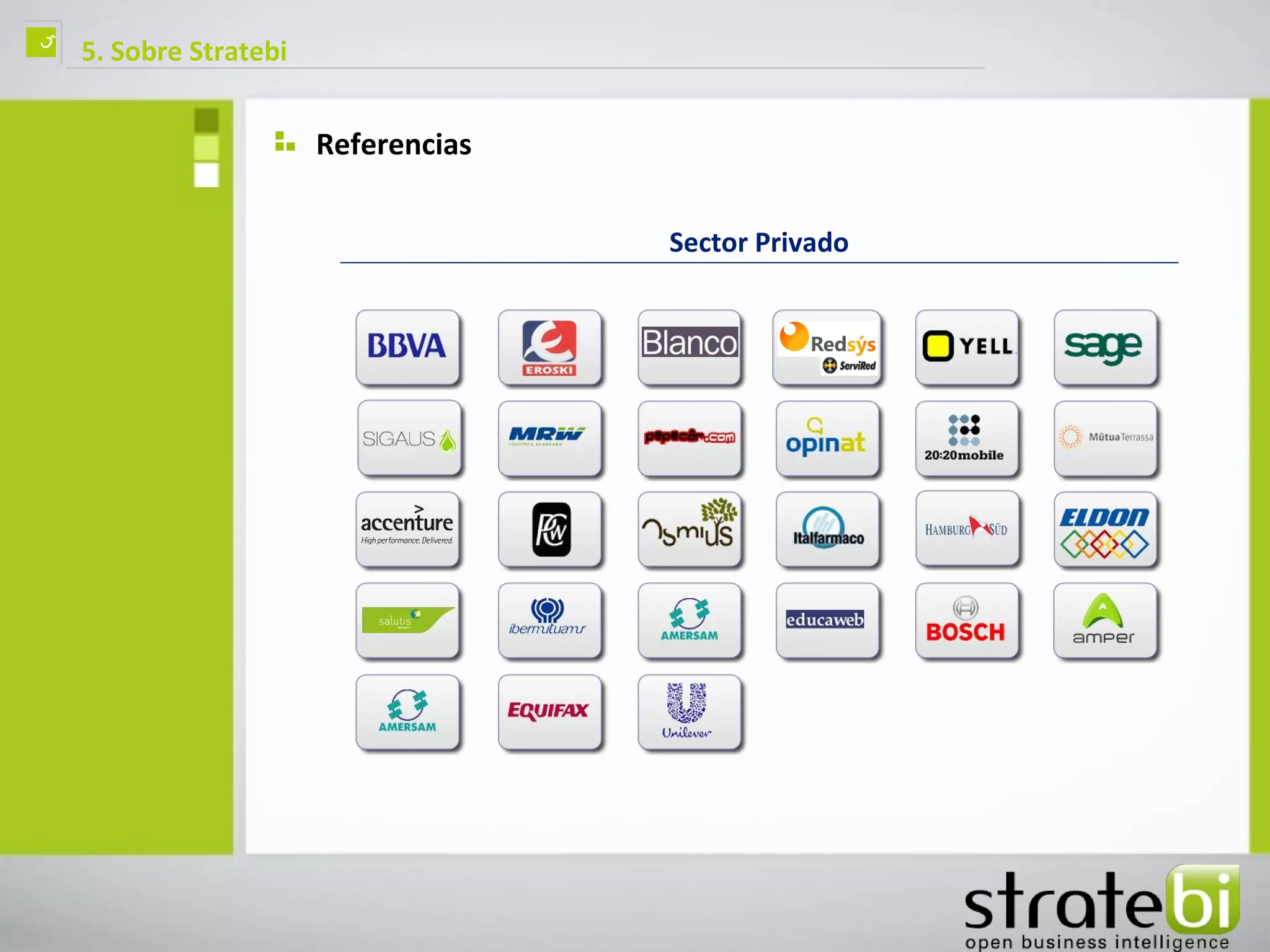 ç   5. Sobre Stratebi


                        Referencias


                                      Sector Privado
 