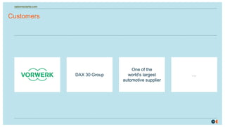 18
osborneclarke.com
osborneclarke.com
18
Customers
DAX 30 Group
One of the
world's largest
automotive supplier
…
 