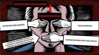 POCO REPRESIVAS
DICTADURAS EN ECUADOR
CARACTERÍSTICAS
 