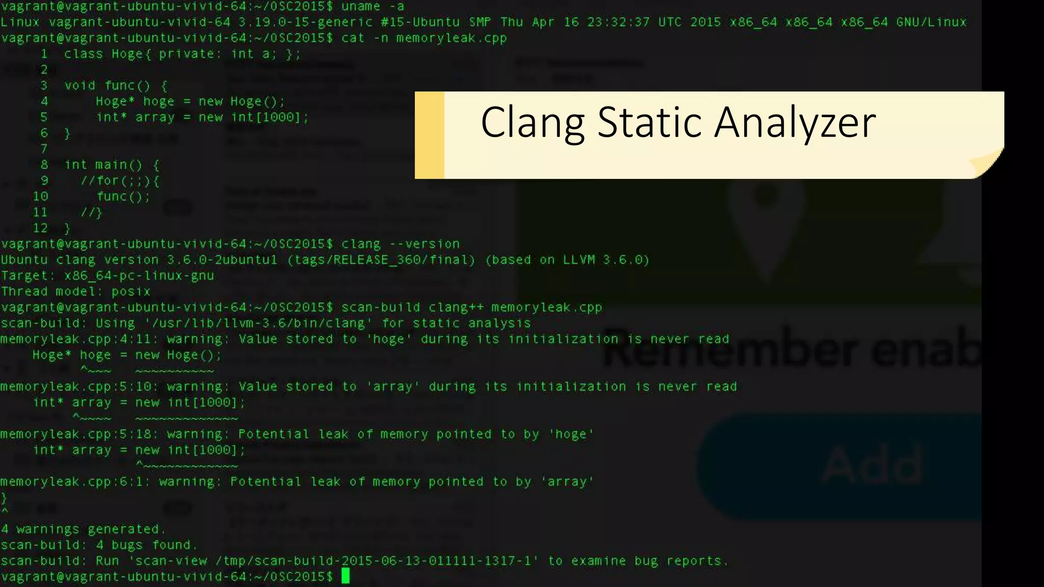 Clang Static Analyzer
 