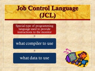 Job Control Language
Job Control Language
(JCL)
(JCL)
 