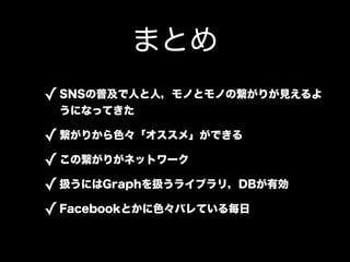 ޤȤ
? SNSռˤˣΤȥΤο꤬Ҋ
 ˤʤäƤ

? ꤫ɫ᡹Ǥ
? ο꤬ͥåȥ`
? QˤGraphQ饤֥꣬DBЄ
? FacebookȤɫХƤ뚰
 