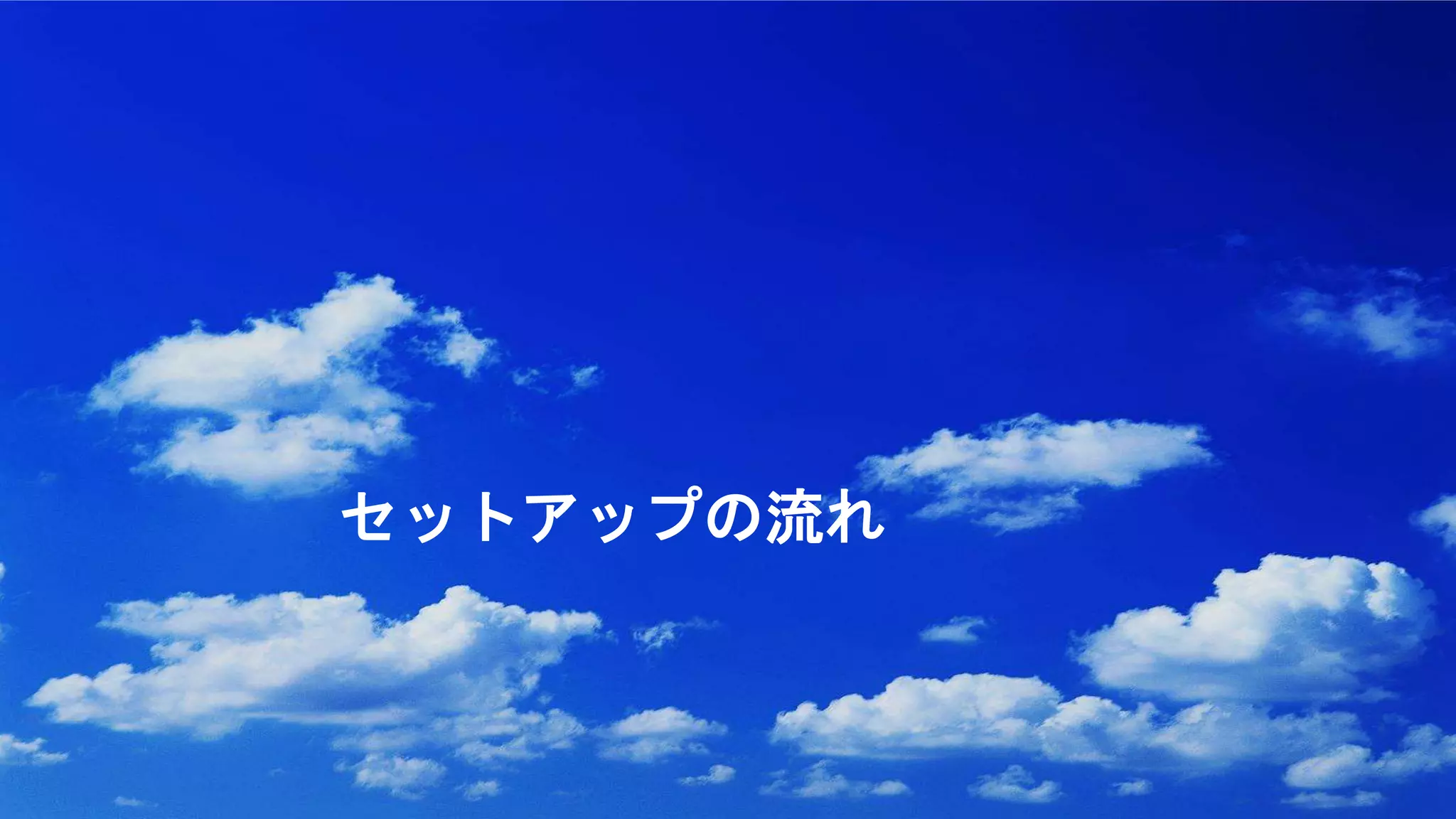 セットアップの流れ
 