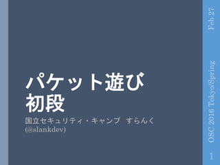 ѥå[

ƥ? 
(@slankdev)
Feb27OSC2016Tokyo/Spring
1
 