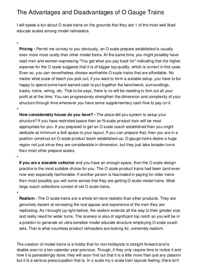 The Advantages and Disadvantages of O Gauge Trains