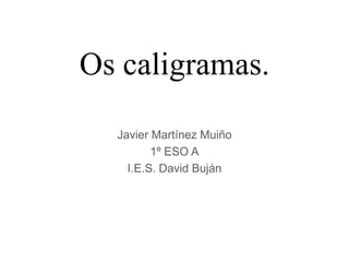 Os caligramas.

  Javier Martínez Muiño
         1º ESO A
    I.E.S. David Buján
 