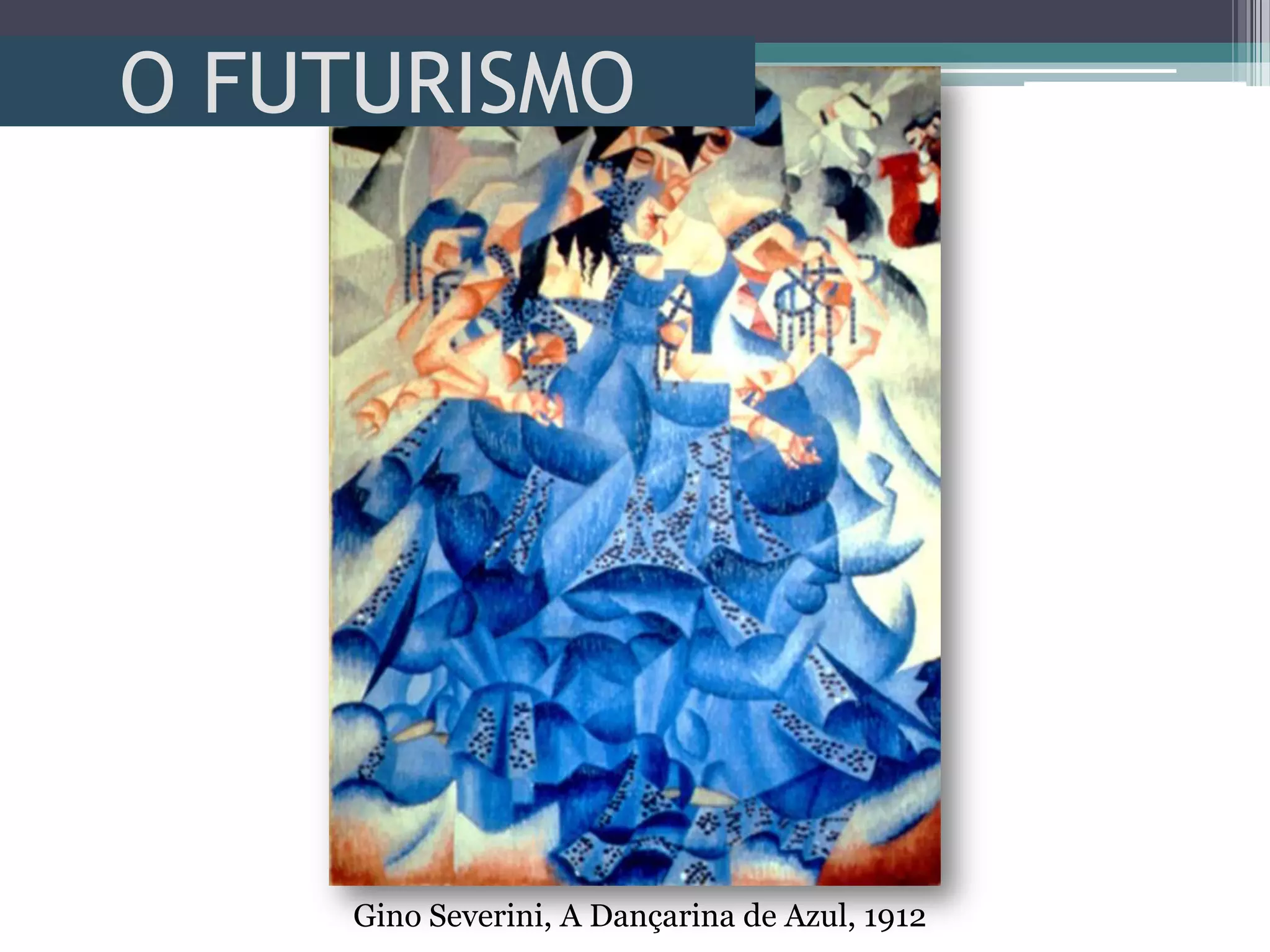 O FUTURISMO
Gino Severini, A Dançarina de Azul, 1912
 