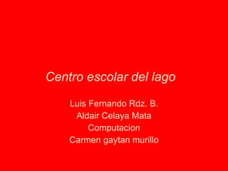 Centro escolar del lago  Luis Fernando Rdz. B. Aldair Celaya Mata Computacion Carmen gaytan murillo 