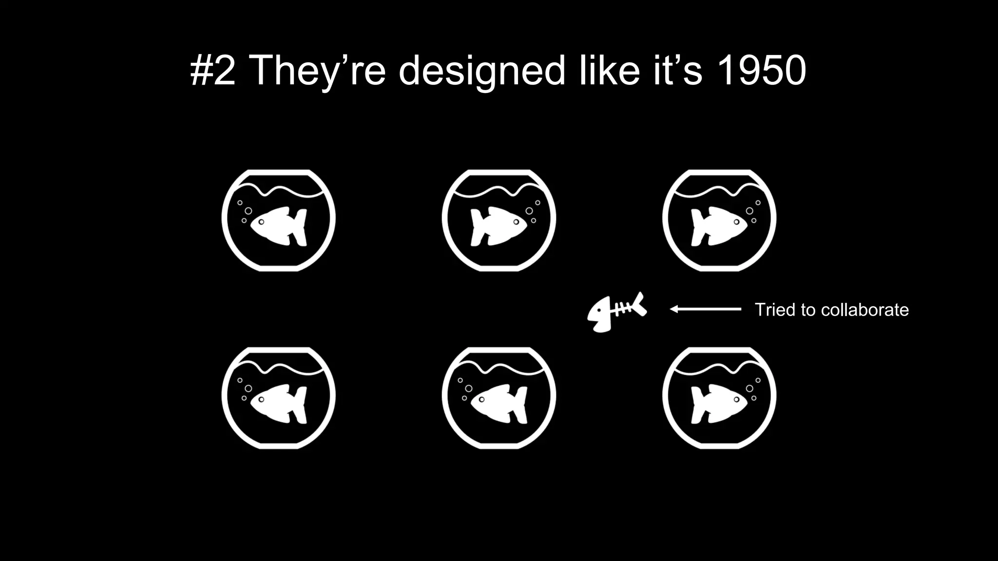 #2 They’re designed like it’s 1950
Tried to collaborate
 