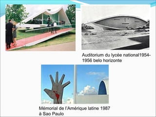 Mémorial de l’Amérique latine 1987
à Sao Paulo
Auditorium du lycée national1954-
1956 belo horizonte
 