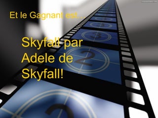 Et le Gagnant est…


  Skyfall par
  Adele de
  Skyfall!
 