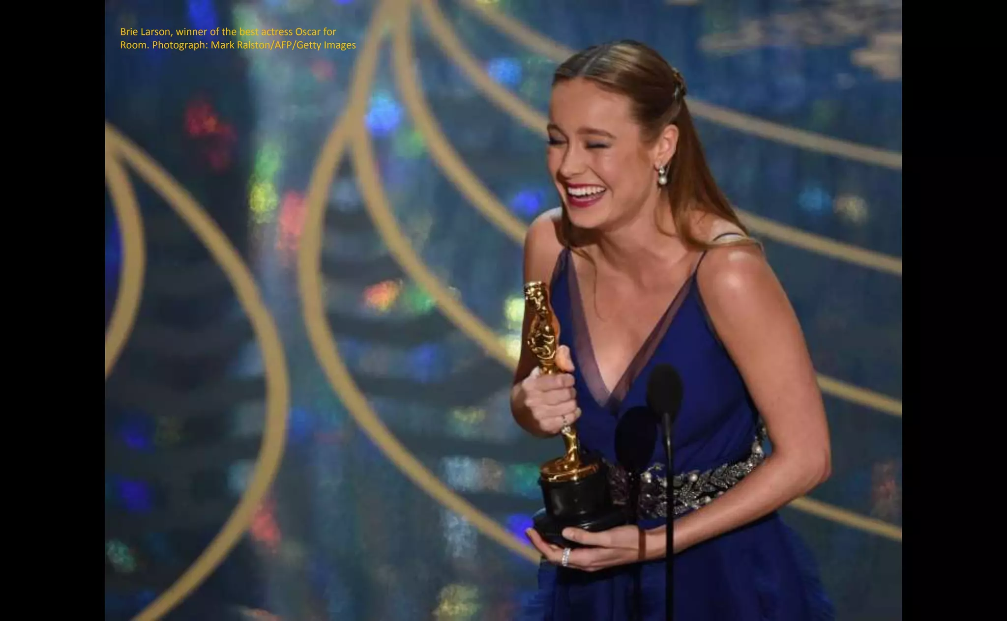 Brie Larson, winner of the best actress Oscar for
Room. Photograph: Mark Ralston/AFP/Getty Images
 
