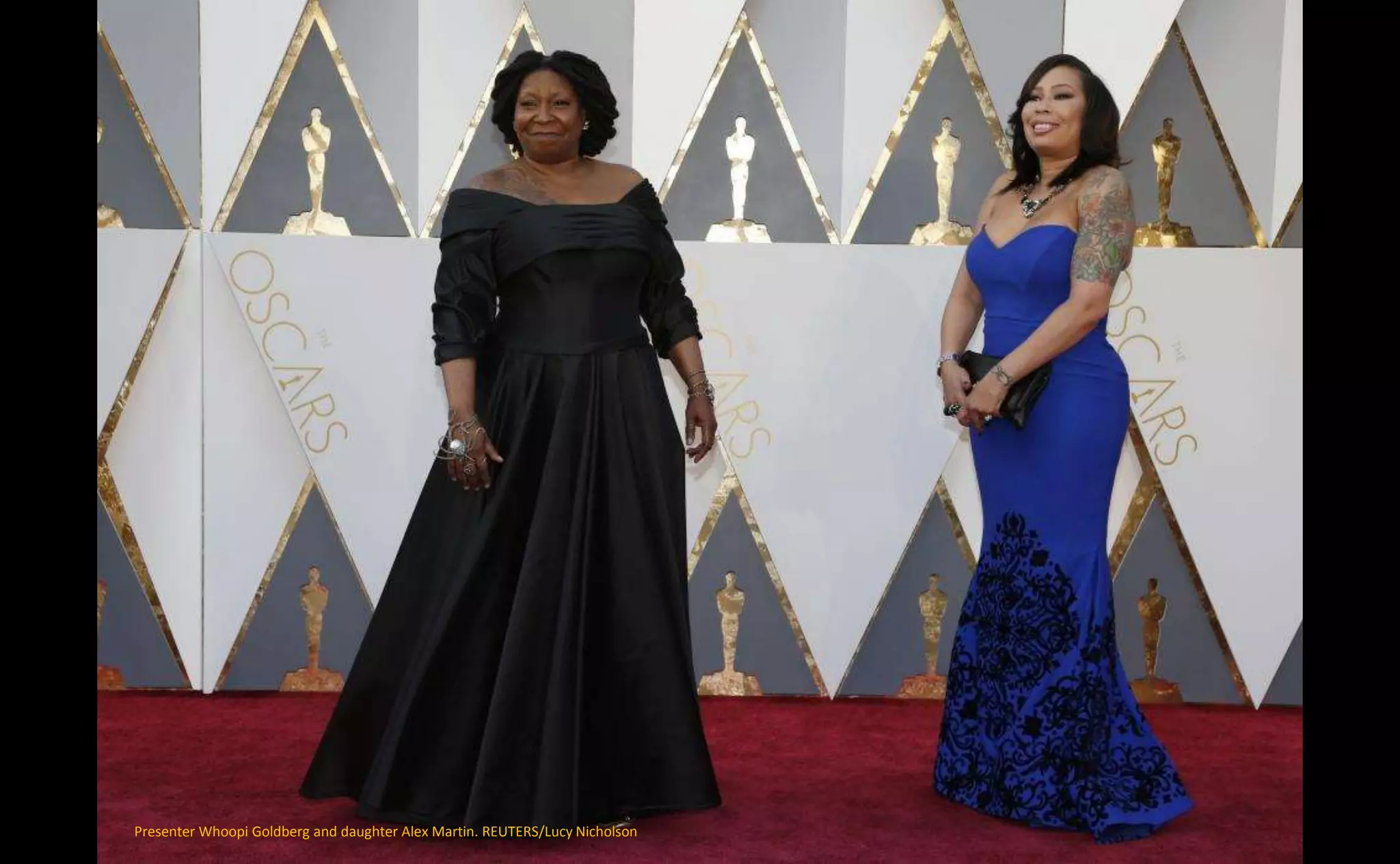 Presenter Whoopi Goldberg and daughter Alex Martin. REUTERS/Lucy Nicholson
 