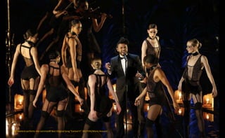 The Weeknd performs the nominated Best Original Song "Earned It". REUTERS/Mario Anzuoni
 