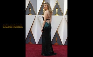 Saoirse Ronan, nominated for Best Actress for
her role in "Brooklyn," arrives wearing a Calvin
Klein Collection gown. REUTERS/Lucy Nicholson
 