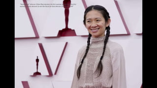 "Nomadland" director Chloe Zhao became the first woman of color and the first
woman of Asian descent to win the Oscar for best director.Chris Pizzello/AP
 
