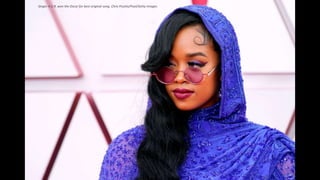 Singer H.E.R. won the Oscar for best original song. Chris Pizzelo/Pool/Getty Images
 
