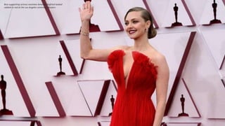 Best supporting actress nominee Amanda Seyfried looked
radiant in red at the Los Angeles ceremony.Reuters
 