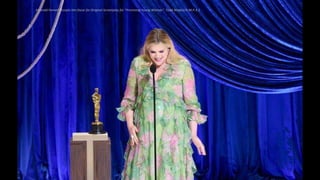 Emerald Fennell accepts the Oscar for Original Screenplay for "Promising Young Woman". Todd Wawry/A.M.P.A.S.
 
