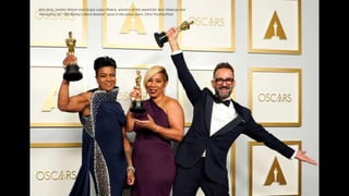 Mia Neal, Jamika Wilson and Sergio Lopez-Rivera, winners of the award for Best Makeup and
Hairstyling for "Ma Rainey's Bla...
