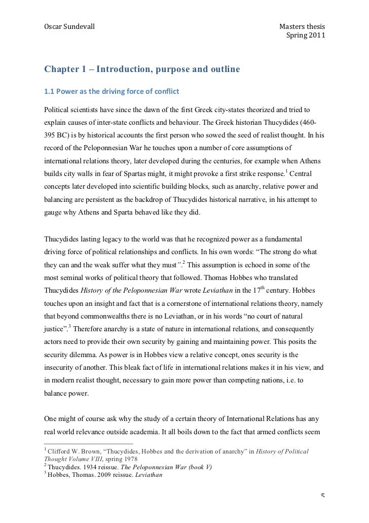 How long is a political science masters thesis