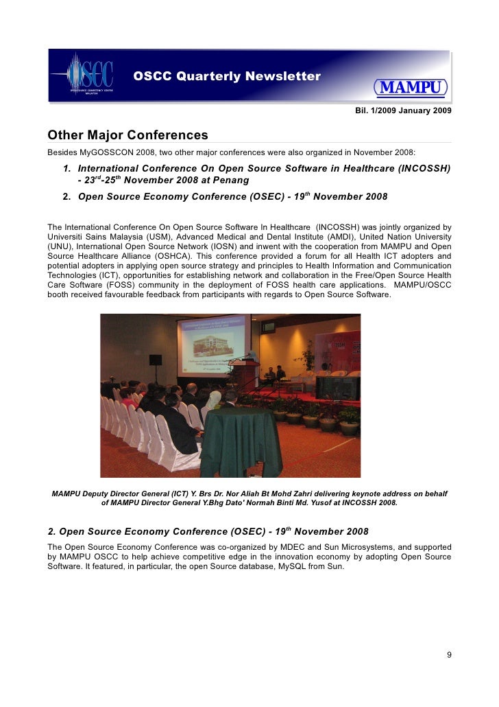 Oscc Mampu Malaysia January 2009 E Newsletter