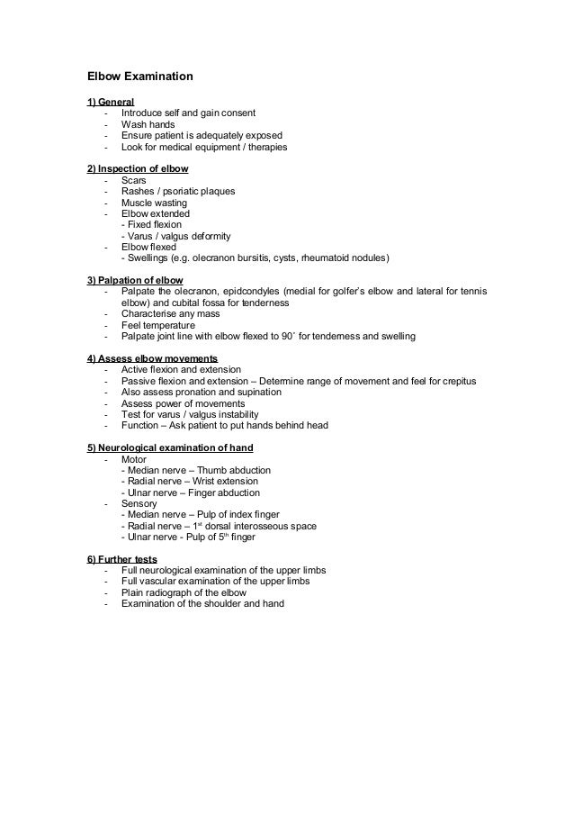 for exam tennis elbow Examination OSCE Guide