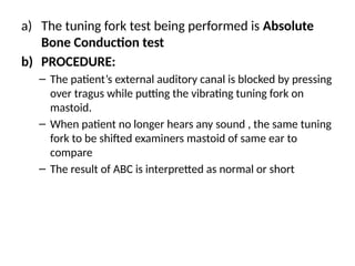 OSCE FINAL regarding the various cases in ENT for final year | PPTX
