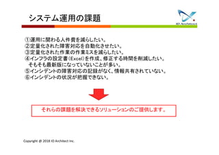 Ossで出来るインシデント管理とサービス資産管理及び構成管理の自動化