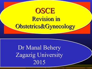 Operational Obstetrics & Gynecology · Bureau of Medicine and Surgery · 2000 Slide 1
Dr Manal Behery
Zagazig University
201...
