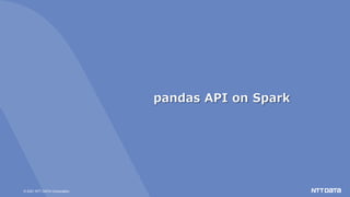 © 2021 NTT DATA Corporation
pandas API on Spark
 