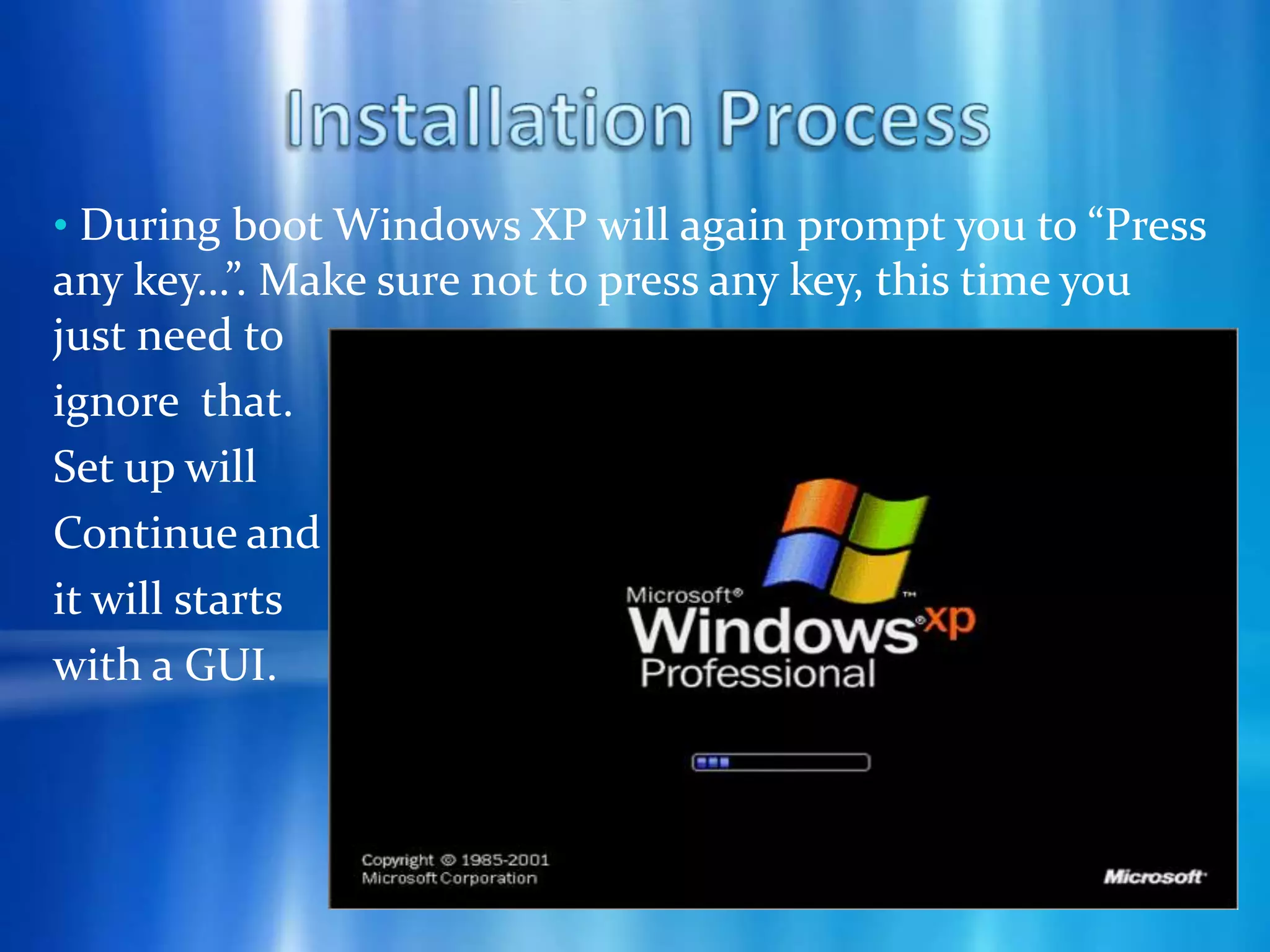  Make sure your computer hardware meets the minimum requirements and also verify that your keyboard, mouse, monitors  and CD drive are properly connected.Pre-installation checklist Prepare your computer hardware drivers if it is available.       - Drivers are software that Windows XP use to communicate with your computer’s hardware, most new computers include a CD containing drivers from the hardware manufacturers.       - If you do not have drivers, Windows XP may already include drivers for your hardware but if not you need to download it from your hardware manufacturers website.