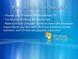  Net Meeting ConfigurationWindows XP Introduction Windows XP is an operating system produce by Microsoft for use on personal computers,  including home and business desktops, laptops and media center.
