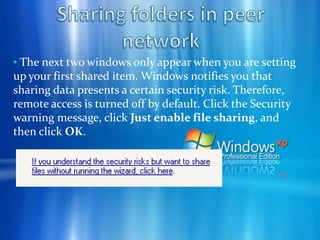 Printer Sharing  Click Start, click Control Panel, click Printers and Other Hardware, and then click View installed printers or fax printers.