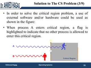 • In order to solve the critical region problem, a use of
external software and/or hardware could be used as
shown in the ...